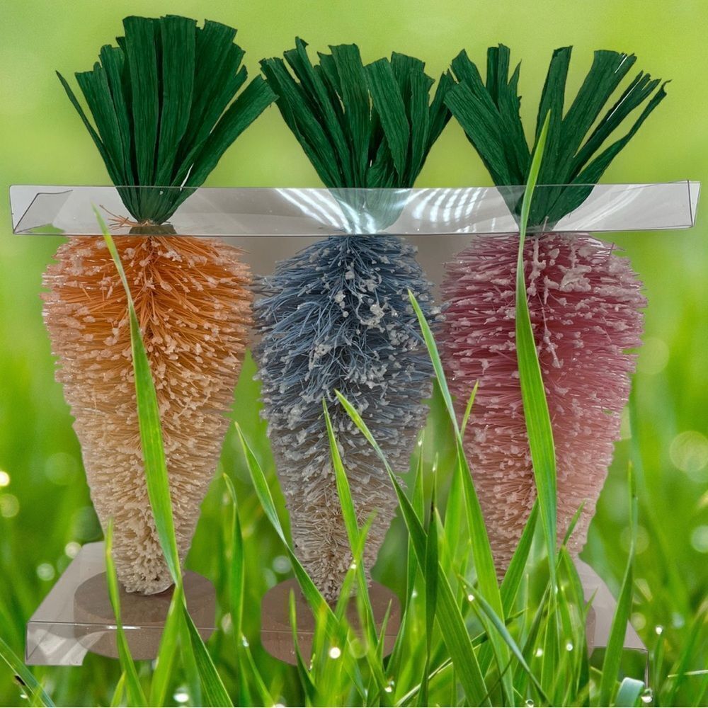 FREESTANDING EASTER CARROT TREES, set of 3‎